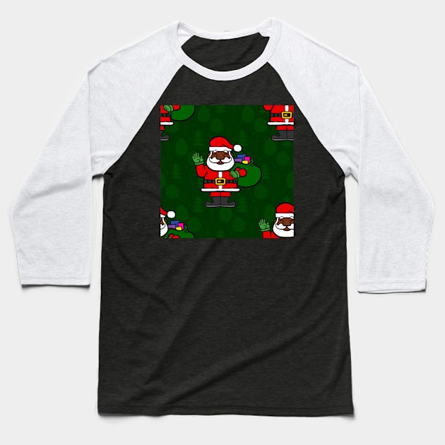 african santa claus christmas tree gifts Baseball T-Shirt by gossiprag